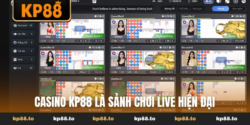 Casino KP88 là sảnh chơi live hiện đại