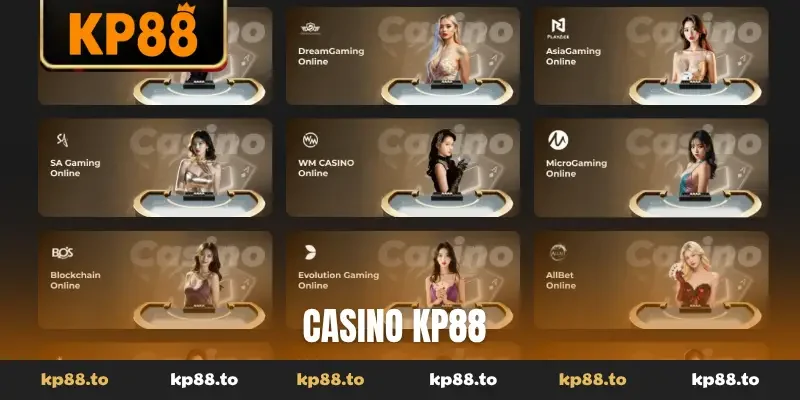Casino KP88 hợp tác với nhiều NPH hàng đầu