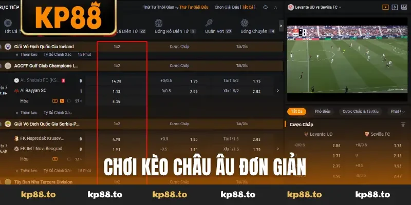 Chơi kèo châu Âu đơn giản