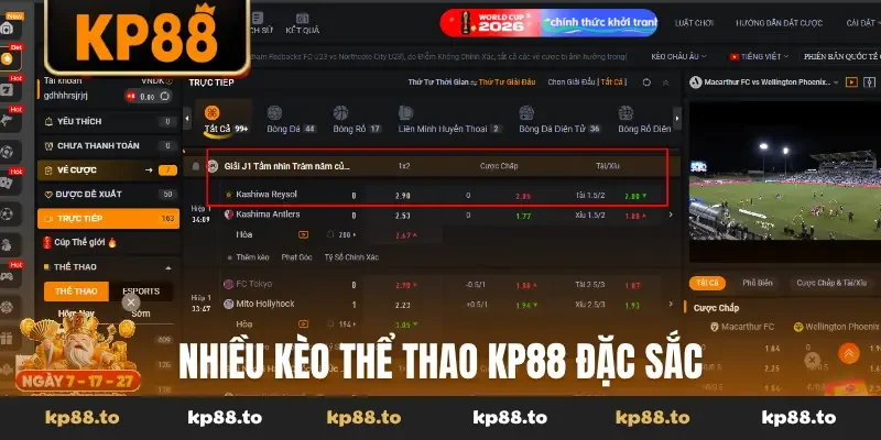 Nhiều kèo thể thao KP88 đặc sắc