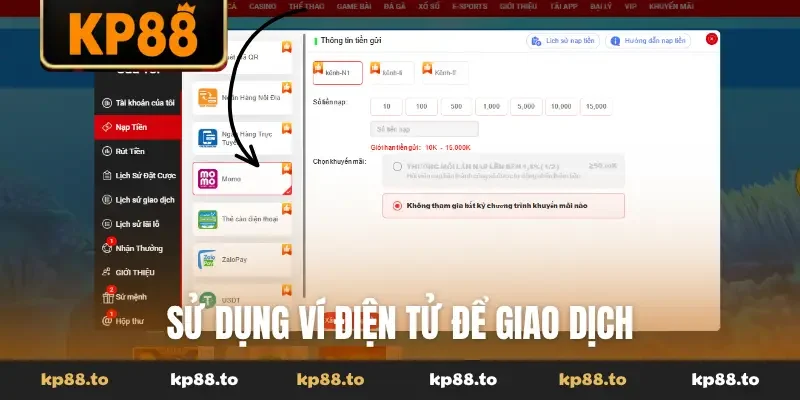 Sử dụng ví điện tử để giao dịch