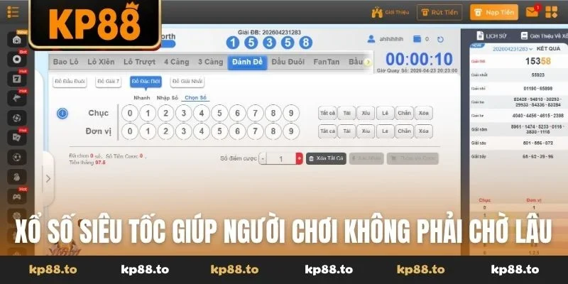 Xổ số siêu tốc giúp người chơi không phải chờ lâu